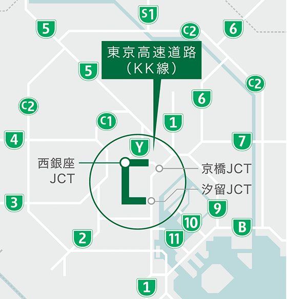 東京高速道路（KK線）位置図